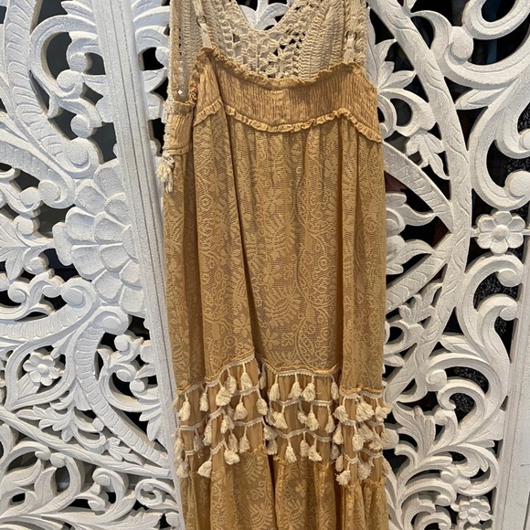 Chic Crochet Lace Maxi Dress in Tan - Picture 7 of 12